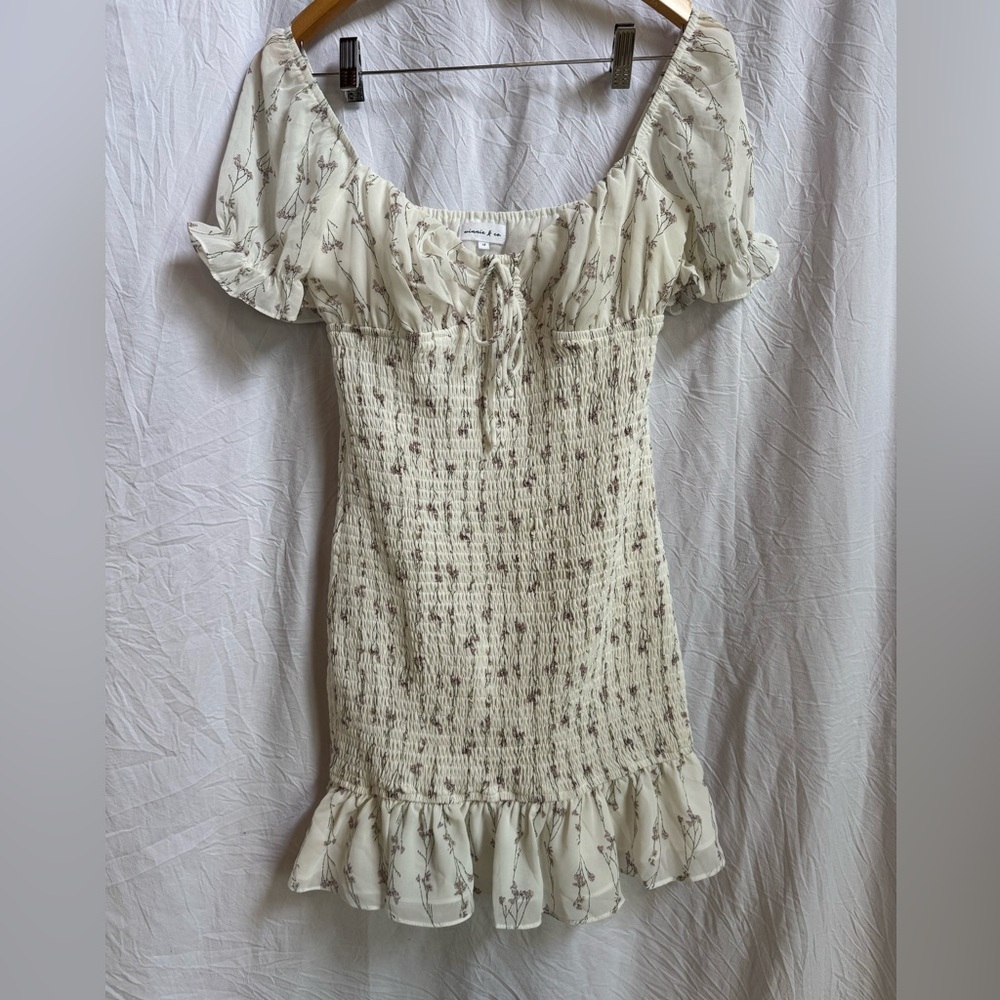 Floral Smocked Dress with Ruffle Hem